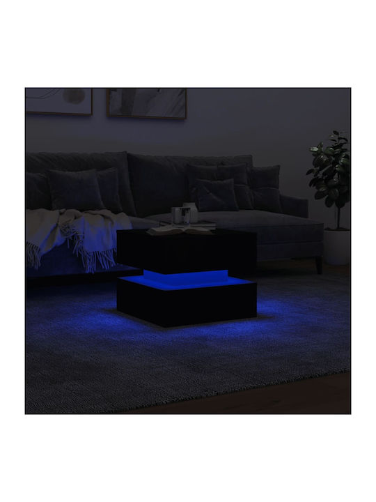 Square Side Wooden Coffee Table Black W50xL50xH40cm