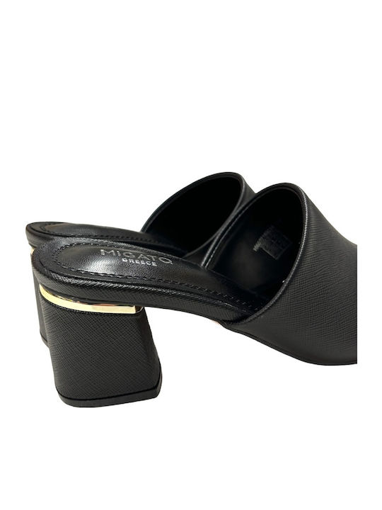 Mules mit Chunky Absatz in Schwarz Farbe