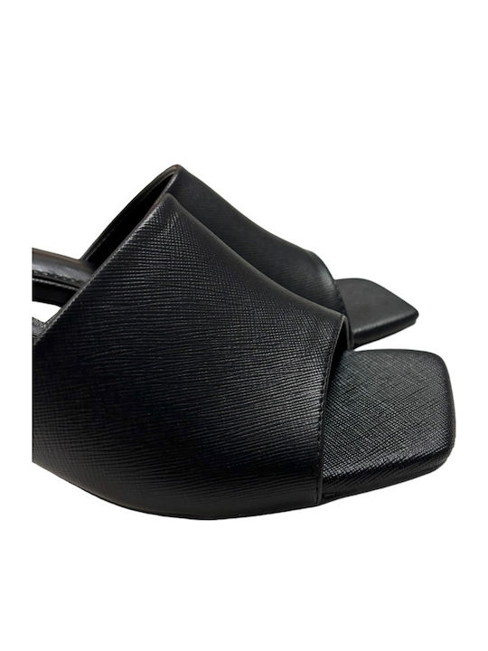 Mules mit Chunky Absatz in Schwarz Farbe