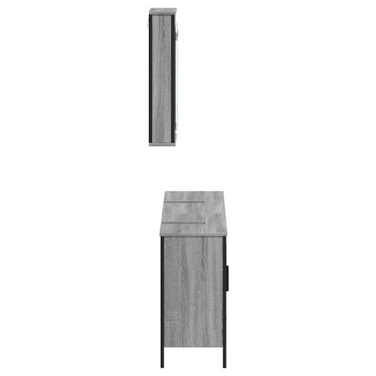vidaXL Πάγκος με Νιπτήρα & Καθρέπτη Μ42xΒ12xΥ60cm Γκρι
