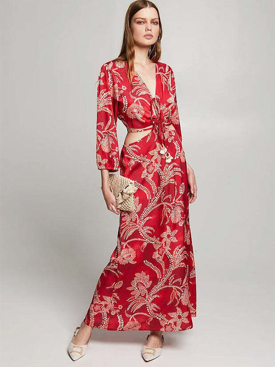 BSB Maxi Dress for Wedding / Baptism Satin RED