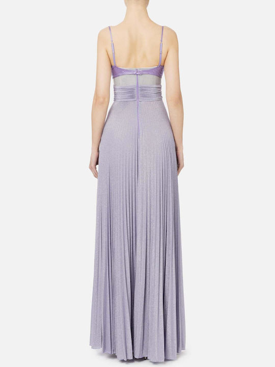 Elisabetta Franchi Maxi Evening Dress Lilac