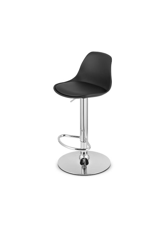 Scaune Bar cu Spătar & Înălțime Reglabilă Black And Silver 38x40x81-102buc