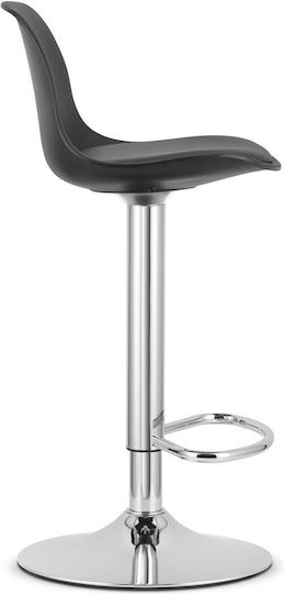 Scaune Bar cu Spătar & Înălțime Reglabilă Black And Silver 38x40x81-102buc