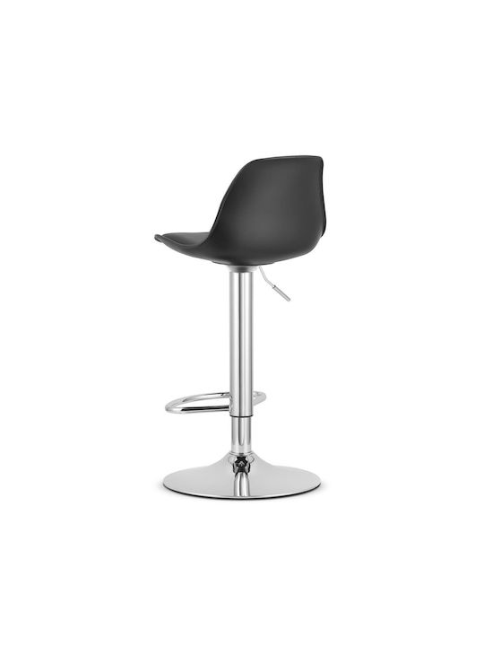 Scaune Bar cu Spătar & Înălțime Reglabilă Black And Silver 38x40x81-102buc
