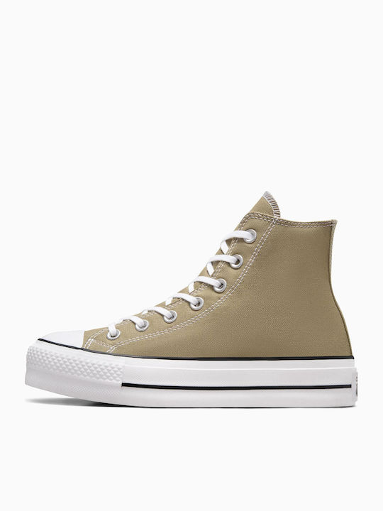 Chuck Taylor All Star Lift Women's Flatforms Boots Mossy Sloth White Black