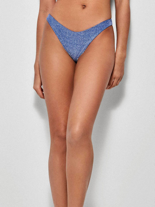 Bikini Set One Shoulder Top & Brazil Bottom Blue