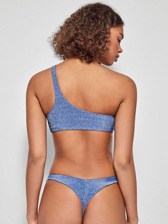 Bikini Set One Shoulder Top & Brazil Bottom Blue