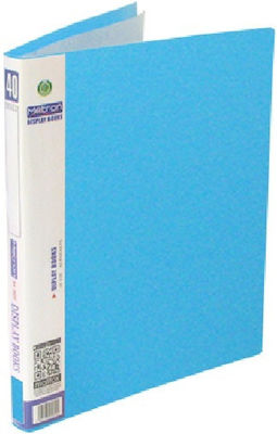 Metron Clipboard Flexible with 40 plastic sleeves Slides for Paper A4 Blue 1pcs