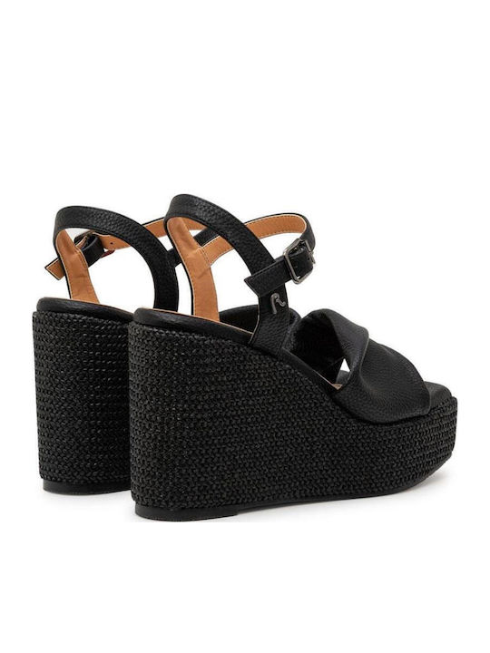 Women's Ankle Strap Platforms Black