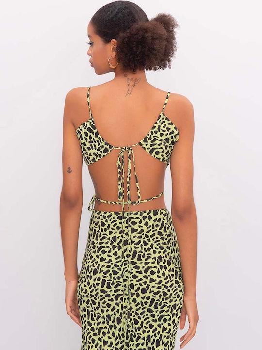 Set cu Fustă Leopard Verde