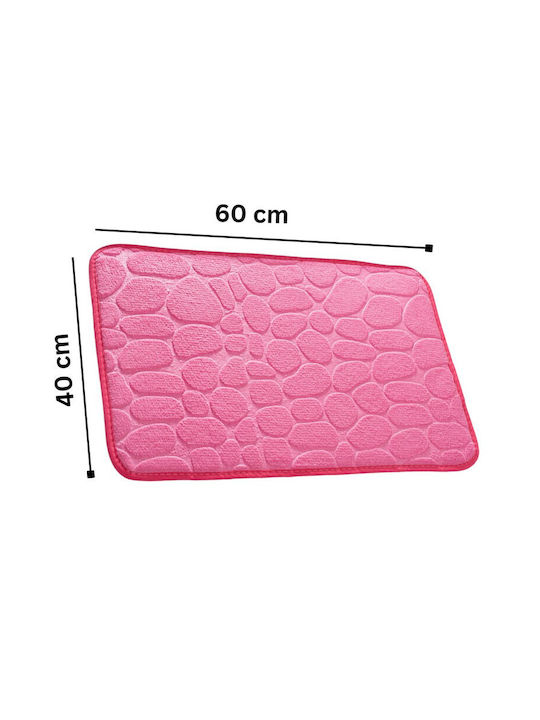 Rutschfest Badematte Synthetisch,Polyester/Cotton/Leather Rechteckig Pink 60x40cm