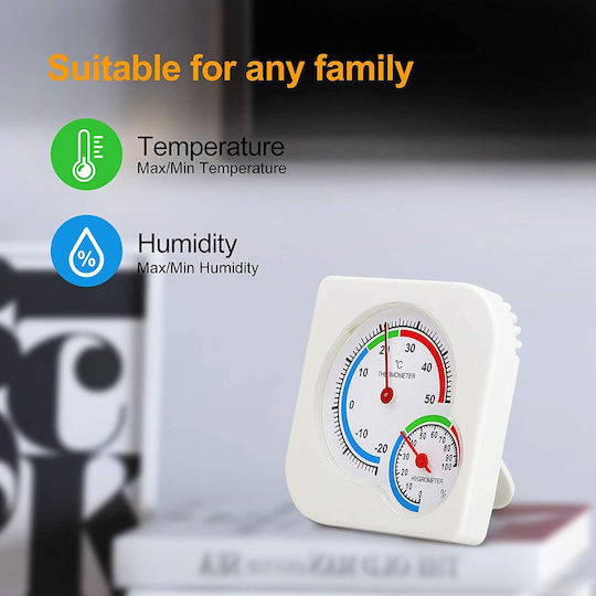 Analog Thermometer & Hygrometer for Indoor Use