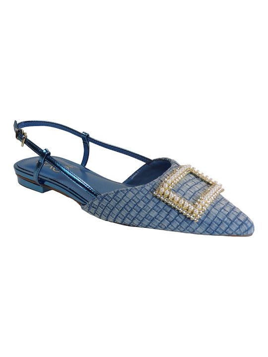 Exe Damen Ballerinas Slingback in Blau Farbe