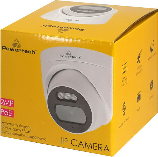 Powertech PT-1236 IP Surveillance Camera Full HD 1080p with Microphone and Lens 3.6mm