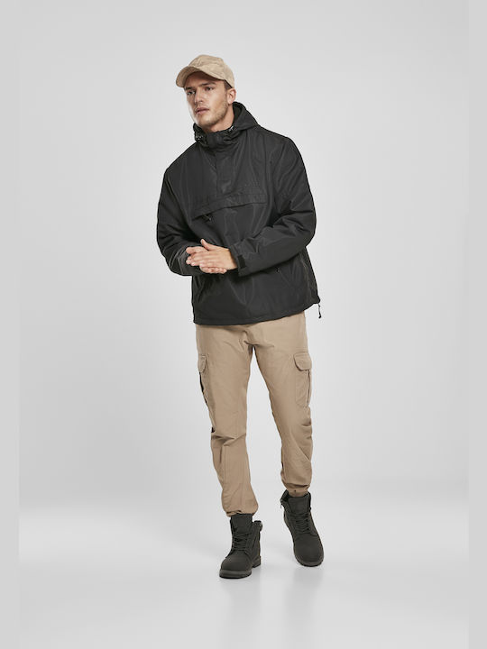 Bybrandit Herren Jacke Lässig Wasserdicht und winddicht Black