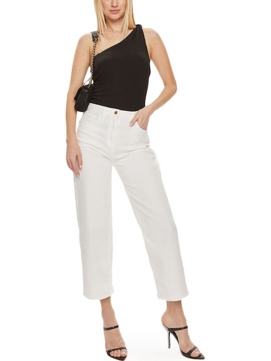 One Shoulder Bodysuit Slim Fit Black