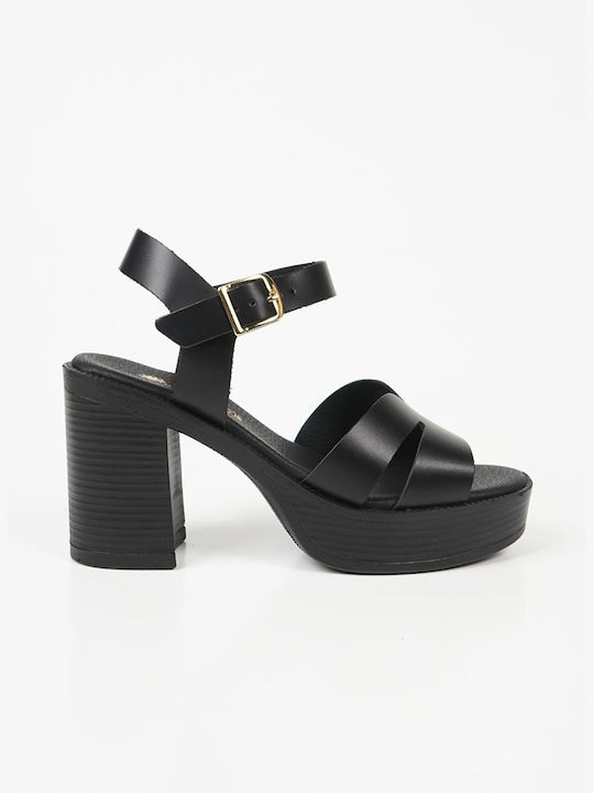 Piazza Shoes Anatomic Leather Women's Sandals Black