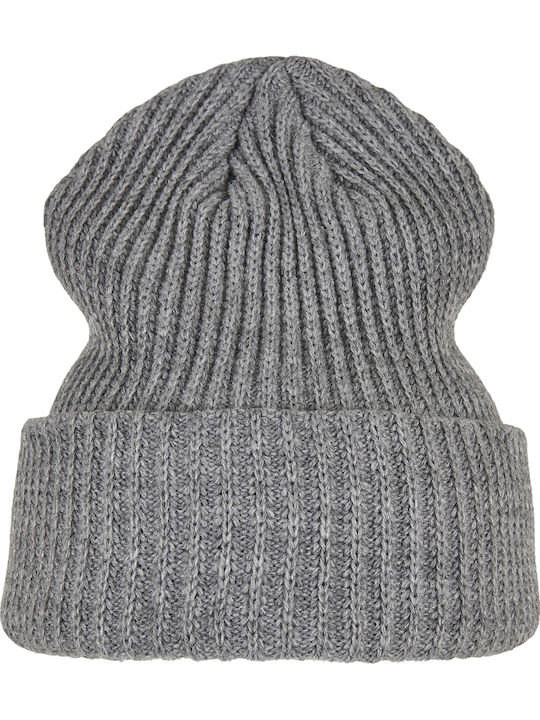 Beanie Unisex Beanie with Rib Knit in Gray color
