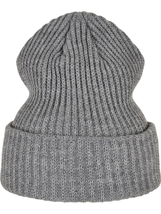 Beanie Unisex Beanie with Rib Knit in Gray color