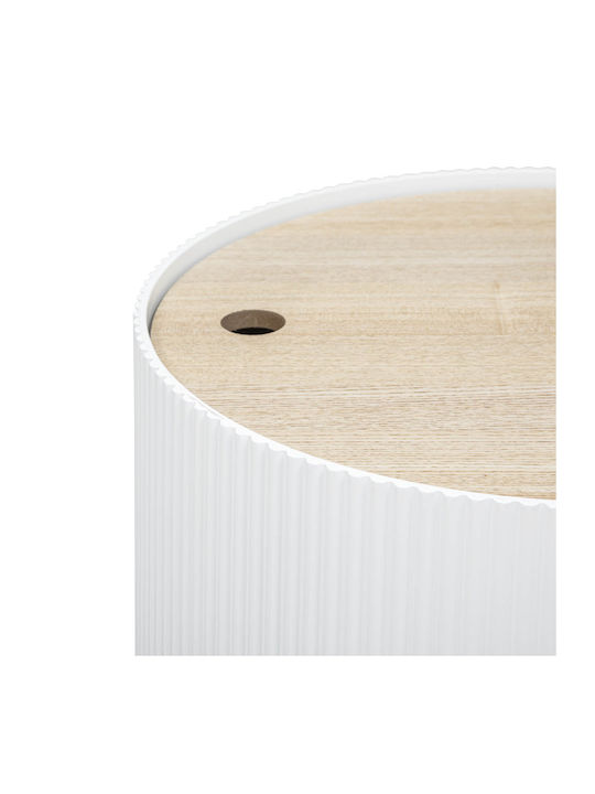 Round Side Coffee Table Enola Wooden White W38.5xL38.5xH35cm