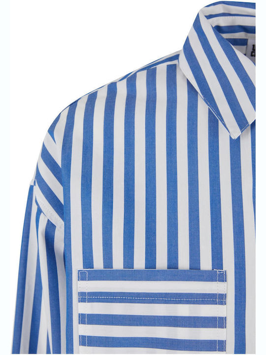 Women's Striped Long Sleeve Shirt White/blue