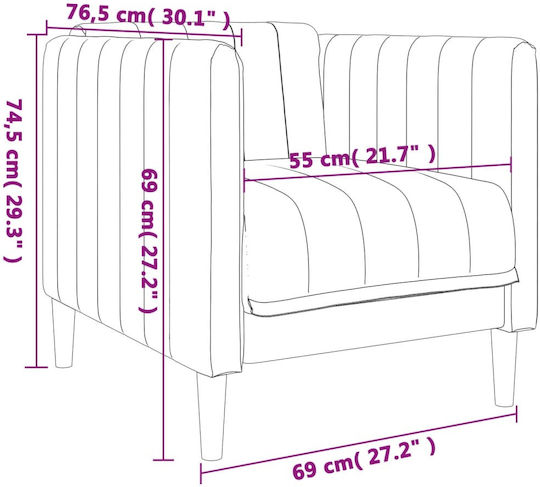 Living Room Furniture Set 3-Seater & 2-Seater & Armchair Gray