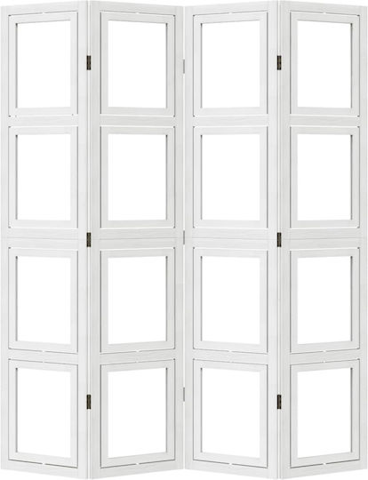 vidaXL Decorative Room Divider Wooden with 4 Panels 140x180cm