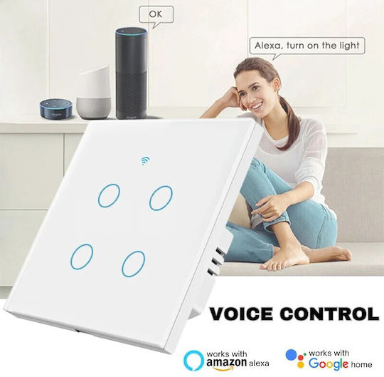 Comutator de Perete Wi-Fi Iluminat Sens unic cu Cadru