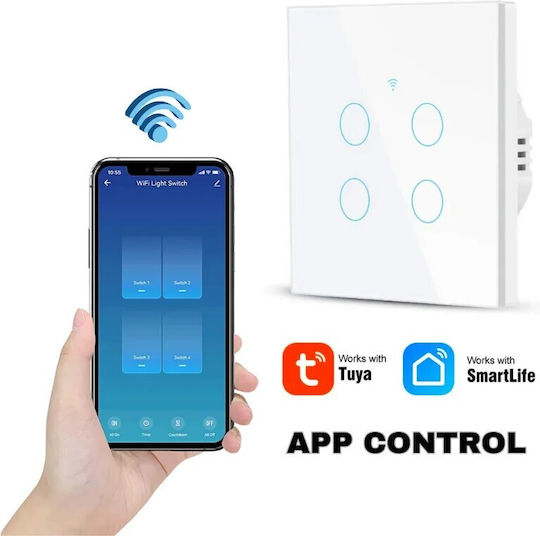Comutator de Perete Wi-Fi Iluminat Sens unic cu Cadru