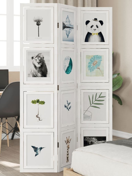 vidaXL Decorative Room Divider Wooden with 3 Panels 105x180cm