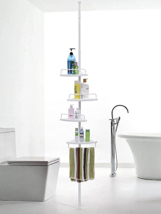 Vasagle Floor Bathroom Shelf Metallic with 4 Shelves 25x25x35cm White