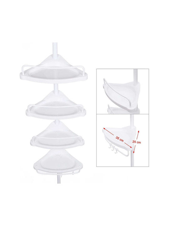 Vasagle Floor Bathroom Shelf Metallic with 4 Shelves 25x25x35cm White