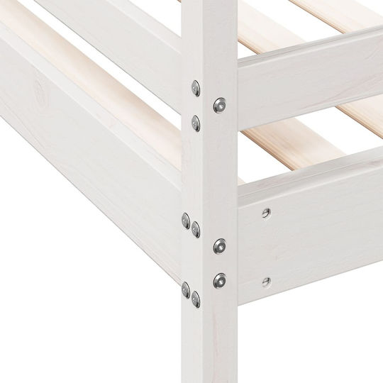 Kids Bed Bunk Semi Double White for Mattress 140x200cm