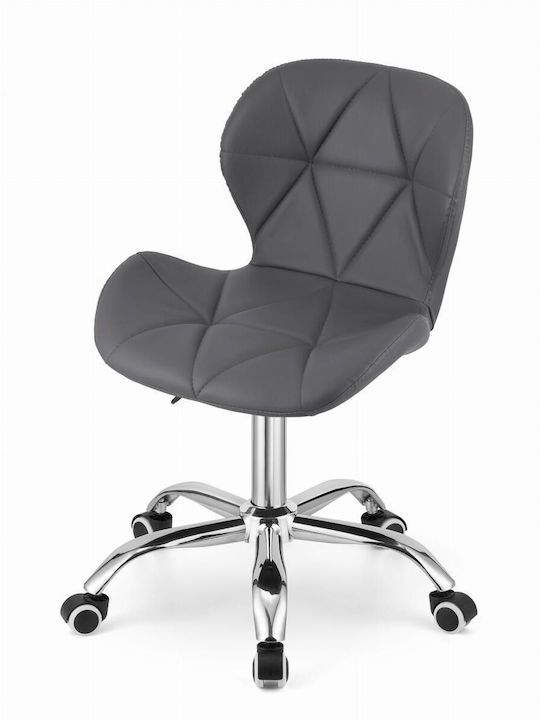 Rotativă Scaun Vizitator cu Roți în Culoare Gri 47.5x55.5x84.5cm 1buc