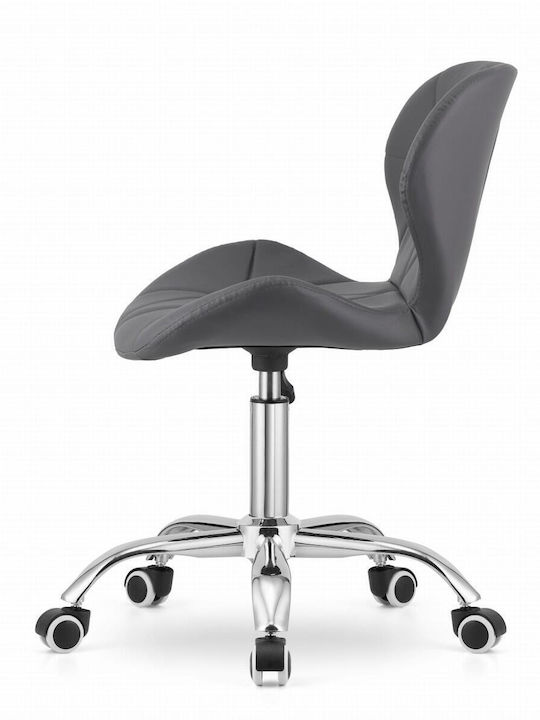 Rotativă Scaun Vizitator cu Roți în Culoare Gri 47.5x55.5x84.5cm 1buc