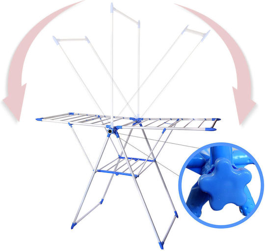 Strend Pro Folding Floor Clothes Drying Rack with Hanging Length 11m