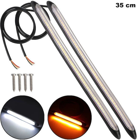 Rectangular Lămpi de funcționare pe timp de zi Auto LED Ford Flexibil Volkswagen Sus 35cm cu Alb Iluminare 1buc