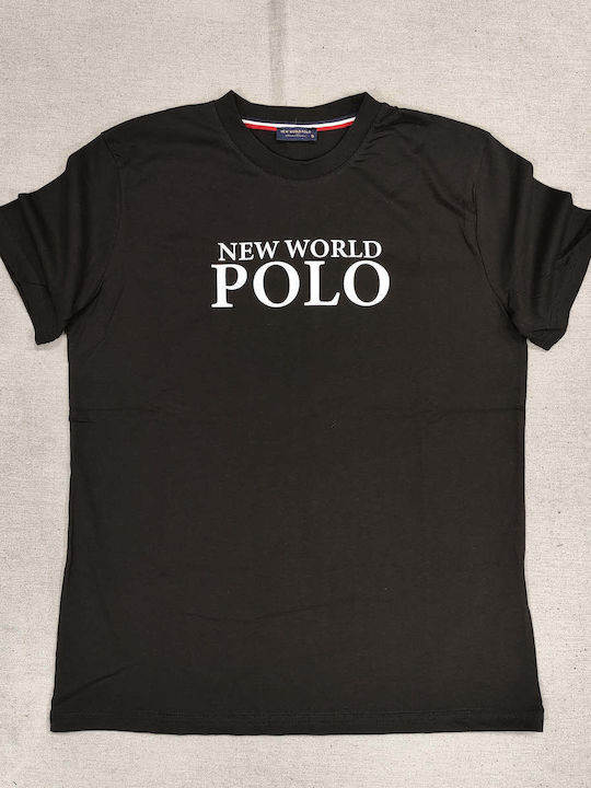 New World Polo T-shirt Bărbătesc cu Mânecă Scurtă Black