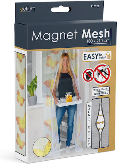 Delight Mosquito Net Door with Velcro with Magnetic Clasp Polyester Multicolour 210x100cm