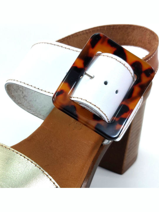 Leder Sandalen Gold