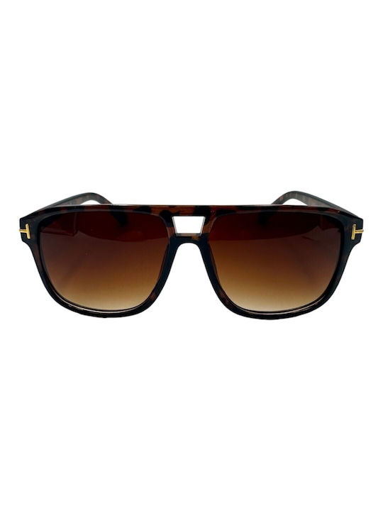 V-store Sunglasses with Brown Tartaruga Plastic Frame and Brown Gradient Lens 5178-03