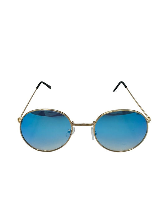 V-store Sunglasses with Gold Metal Frame and Blue Gradient Lens 10068-03