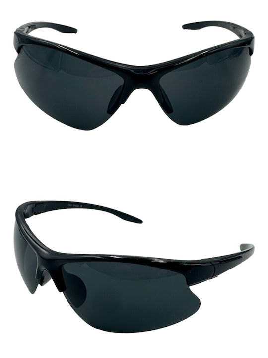 V-store Unisex Γυαλιά Ηλίου με Μαύρο Κοκκάλινο Σκελετό και Μαύρο Φακό 9902-01