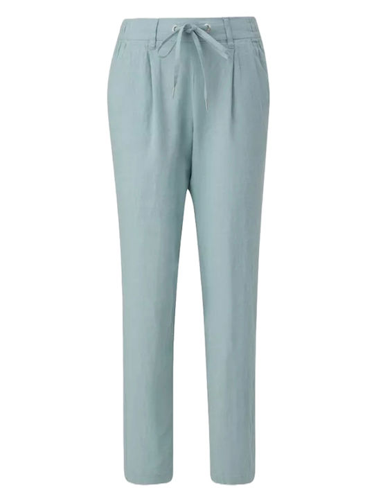 Women's Fabric Trousers Light Blue