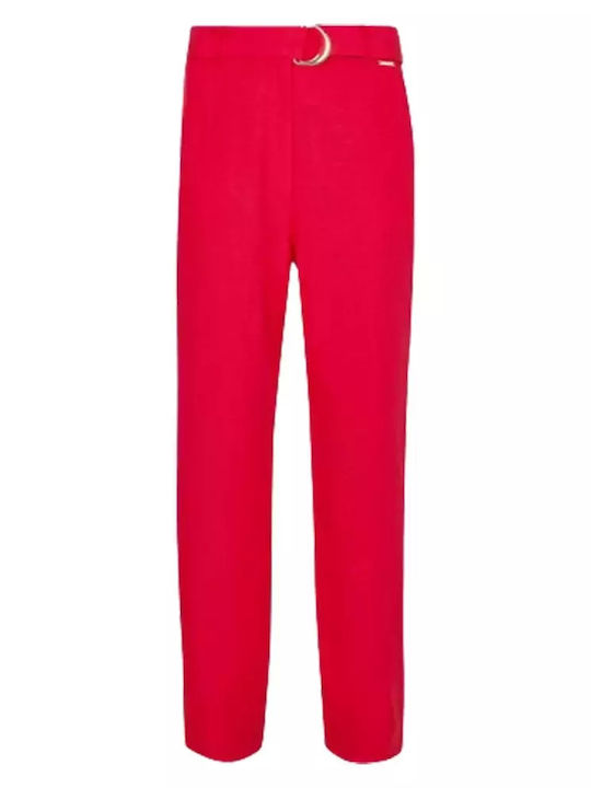 Lungo Γυναικείο Υφασμάτινο Παντελόνι Cherry Red