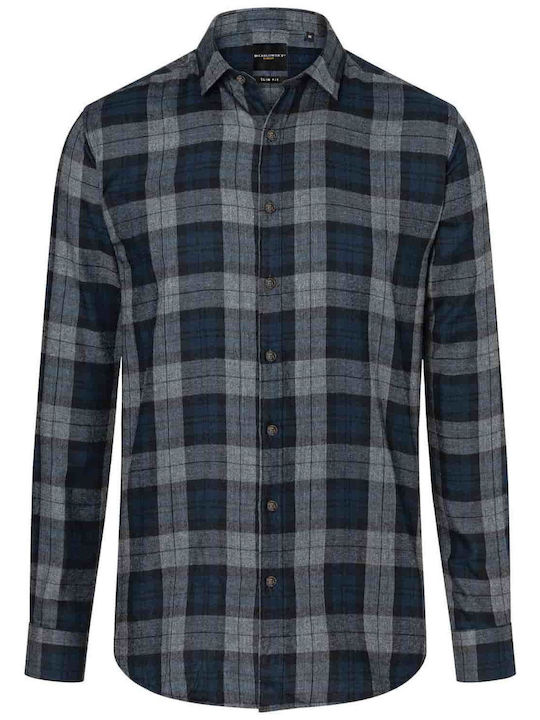 Long Sleeve Checked Blue Shirt