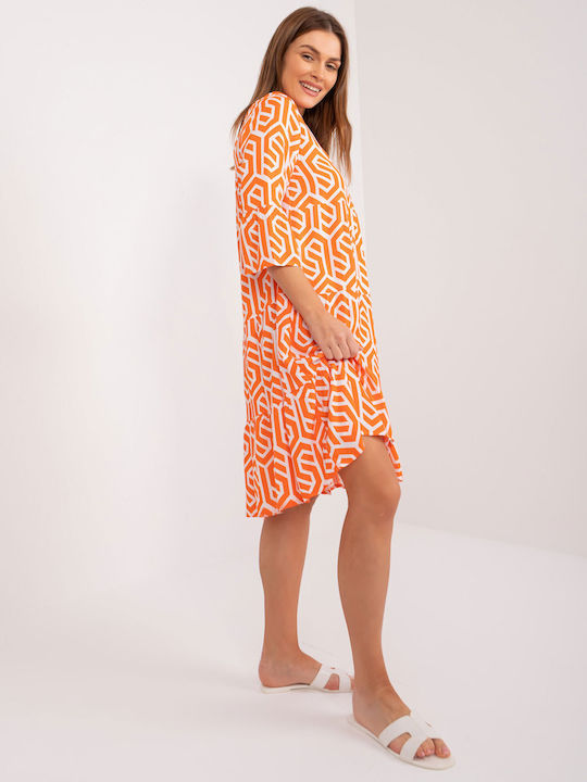 Sublevel Dress with Ruffle Orange