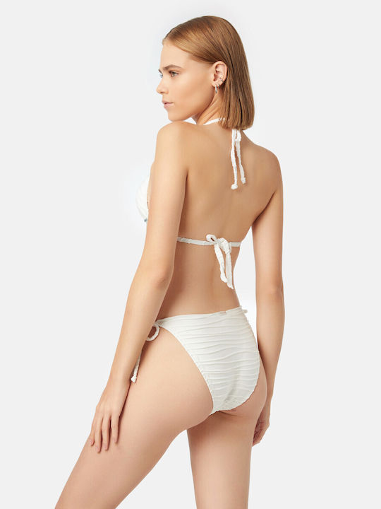Minerva Bikini Slip mit Schnürchen White