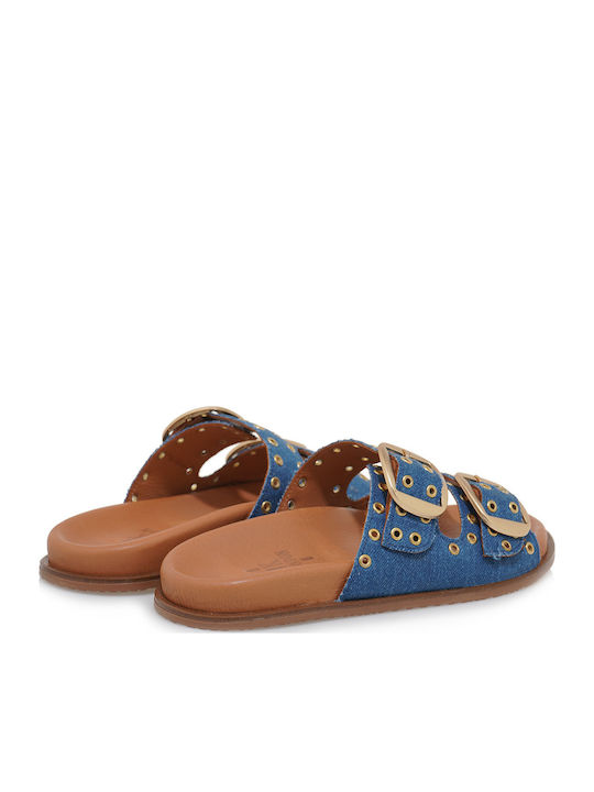 Women's Flat Sandals in Blue Color